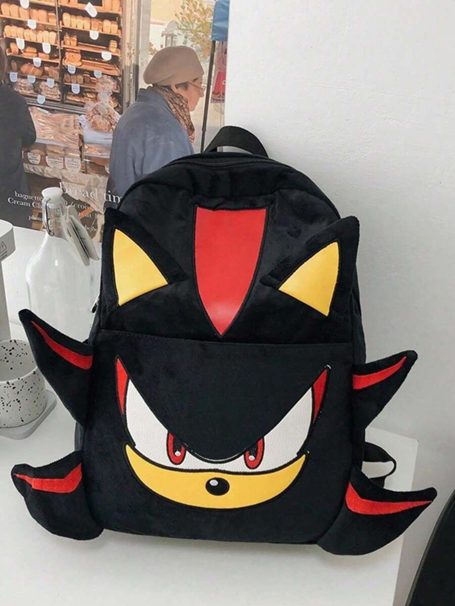 Hasbro Dark Sonic The Hedgehog Backpack, Cute Cartoon Schoolbag For Couples, Large Capacity Travel Bag For Girls And Boys