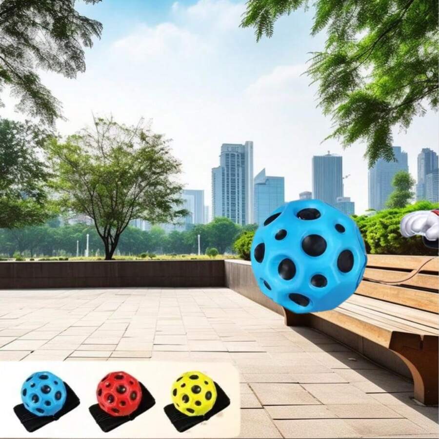 1pc Wrist Rebound Ball With Rope And Elastic Strap, Bouncing Sports Ball For Practice, Party Gift, Suitable For Adult Wrist Exercise And Fun Play