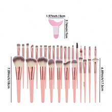 30pcs And 1pc Gift Makeup Brushes Set, Soft Dense Cosmetic Brushes For Foundation Powder Blush Eyeshadow Concealer Contour Highlight, Complete Face & Eye Makeup Brush Kit, Handles For Makeup Beginners And Daily & Party Makeup Application - Multicolor - View 10