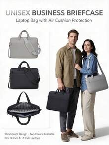 Shock-Proof Design, Unisex Briefcase, 2 Colors Available, 2 Sizes Fit 14-Inch And 16-Inch Laptops, Suitable For Travel And Commute - Laptop Bag - View 2