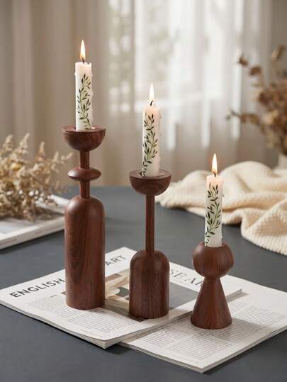 3pcs Vintage Wood Grain Iron Candle Holder Set, Wabi-Sabi Style Desktop Atmosphere Decor, Home Decoration, Decorative Style, Luxury Home Decor, Bedroom Decor, Wedding Anniversary, Hospitality, Halloween Decor, Wedding Decor, Autumn Decor, Wedding Supplies, Vintage Decor, Candle Holder Centerpiece, Living Room Decor, Vintage Room Decor, Aromatherapy Candles, Wall Decor, Dining Table Decor, Wedding Anniversary Coordination, Room Decor, Reception Table Arrangement, Welcome Newborn, Ramadan, Decorative Crafts