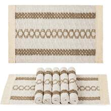 1/4/8 PCS Placemat Set 3 Pieces - 17.7 Inch X 11.8 Inch Woven Cotton Placemats, Suitable For Dining Table, Linen Material Placemats, Autumn Thanksgiving Dinner Use, Beige - Multicolor - View 11