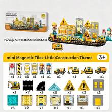 Mini Police Station Magnetic Tiles Building Blocks For Kids, 40PCS STEM City Police Toys Include Policeman,Vehicles,Prison - Multicolor - View 6