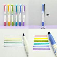 6/12 buah Spidol Fluorescent Ujung Ganda 12 Warna, Badan Segitiga Mudah Digenggam, Kualitas Kantor, Cocok untuk Menggambar, Menandai, dan Menyoroti, Pena Gambar untuk Pelajar/Sekolah, Set Alat Tulis Pelajar, Perlengkapan Kantor - Stabilo dua sisi - View 7