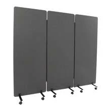SENDERPICK Room Divider Sound-Repellent Privacy Panel With Wheels 3-Panel Portable Office Divider For Room Partition - Dark Grey - View 9