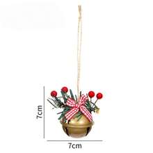1pc Christmas Bell Ornament, Christmas Tree Hanging Decoration With Pine Needles, Berries, Bow And Rope, Vintage Metal Bell Pendant, Suitable For Holiday Party, Gift Box, Door Handle Decoration - Multi-color - View 15