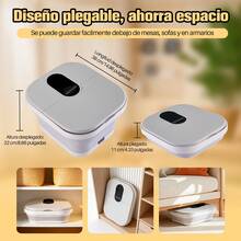 Bañera para Pies Plegable Portátil, 45°C Calefacción, Burbujas + Rodillos, Cabe en Cualquier Lugar, con Kit de Pedicura – Ideal para Viajes, Camping o Apartamentos Pequeños - Gris Claro - Ver 2