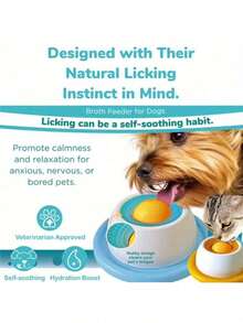Pet Licking Mat Yogurt Licking Bowl Slow Feeder Bowl, Suitable For Cats And Dogs - Blue And White Interactive Snack Bowl, Promotes Dental Health And Mental Stimulation, Durable Plastic Material, Pet Licking Mat, Pet Snack Time, Fun Pet Design, Smooth Surface - 500ml - View 8