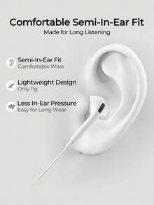 REMAX Wired Semi-In-Ear Earphones, USB-C Or 3.5mm Versions, 13mm Dynamic Driver, ENC Noise Reduction, Built-In HD Mic & In-Line Control, 11g Lightweight Headphones With 1.2m Tangle-Resistant Cable For Music, Calls & Daily Use - View 3