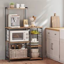VASAGLE Kitchen Shelving Unit Bakery Shelving - Brown - View 2
