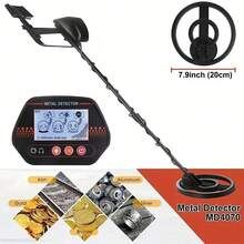 High Sensitivity Metal Detector MD4070, Adjustable Pole Waterproof Coil, Discrimination Mode LCD Screen, Outdoor Beach Treasure Gold Detector - Black - View 5