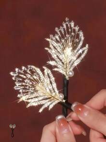 1pc Super Fairy Princess Style Feather Headband, Suitable For Performance Occasions, Also A Beautiful Birthday Gift Or Headpiece For Piano Performance. - Champagne - View 4