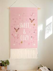 1PC Tapestry, Wall Hanging, Long Linen Vintage Tassel Tapestry, Vertical Wall Decor, Animal Print Design; Versatile For Living Room, Bedroom, Office, Party And More - Multicolor - View 8