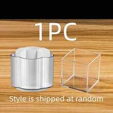 1pc Large Capacity Transparent Desktop Makeup Brush Holder, Cosmetic Organizer For Storing Eyeshadow, Lipstick And Brushes, Suitable For Room, Home, Bedroom, Bathroom, House, Desk, Accessories, Fun Gift - Clear - View 9