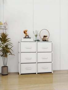 1 Pack Multi-Drawer Sturdy Freestanding Fabric Storage Dresser Cabinet, Modern Neutral Color Vertical Drawer Organizer Unit With Handles For Bedroom Hallway Closet Entryway, Christmas Thanksgiving Home Organization Gift - Multicolor - View 10