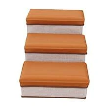 Dog Stairs With Sofa Storage, 3-Step Foldable Pet Stairs With Storage And Non-Slip Surface - Coffee Brown - View 10