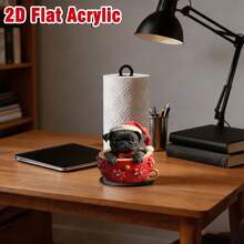 1pc 2D Flat Printed Creative Christmas Dog Pattern Plastic Kitchen Countertop Paper Towel Holder, Home Party Decoration Paper Towel Rack, Suitable For Holiday Party, Birthday Party, Wedding Decoration, Applicable For Kitchen - Multicolor - View 4