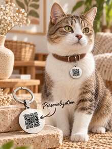 Personalized Custom Pet QR Code Keychain, Pet Photo Video Album, Scan To Listen To Pet Voice, Dog Memorial Gift, Cat Memory Keepsake, Personalized Gift - Multicolor - View 4
