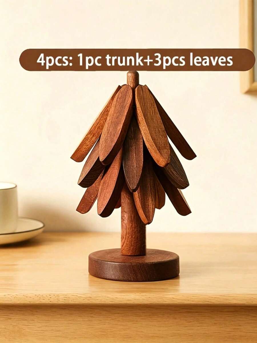 "Insulated Tree" Solid Wood Heat-Resistant Mat - High-Temperature Resistant Table Mat, Solid Wood "Christmas Tree" Shaped Coaster/Cast Iron Pot Mat; High-Quality Coaster With Dual Function Of Home Decor And Tableware Mat, Suitable For Kitchen Decor And Christmas Home Decoration. Applicable Scenes Include Home Decor (Including Autumn, Christmas And Daily Styles), Office Decor, Girls Birthday Decor And Bedroom Wall Decor. - Multicolor - View 1