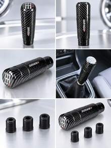 1 buah Tombol Tuas Persneling Paduan Aluminium, Gagang Tuas Persneling Pengganti Logam untuk Interior Mobil, Pilihan Label Acak - hitam - View 5