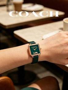 Coach Cass Women's Quartz Watch, Minimalist Commuter Versatile Classic Style, 14504227 - Green - View 5