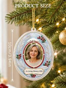 Custom Photo DIY Pearl Diamond Painting Ornament, Personalized 3D Holographic Memorial Suncatcher Kit, In Loving Memory Christmas Tree & Window Hanging Decor, Handmade Keepsake Gift For Grandma Family Friends Pet Lovers - Multicolor - View 4