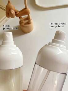 50ML Transparent Refillable Pump Bottle, Spray And Lotion Dual-Use Dispenser, Leak-Proof Screw Cap, Portable Cosmetic Container, Suitable For Home Bathroom, Vacation And Outdoor Travel - A - View 2
