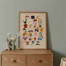 1pc Alphabet Chart Print, Children's Alphabet Wall Art Nursery Decor Nursery Educational Learning Fun Classroom Print Canvas Wall Art Posters For Room - Multicolor - View 8