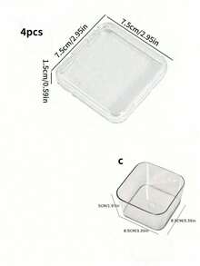 1pc/15pcs Transparent Acrylic Anti-Oxidation Durable Stackable Portable Crystal Bracelet Storage Box, Cultural Jewelry Box, Nail Art Accessories Storage Box, Suitable For Nail Stickers, Jewelry (Necklaces, Bracelets, Rings), False Eyelashes And Other Cosmetics, Nail Art Storage Box, Ideal Holiday Gift For Women - Transparent - View 13