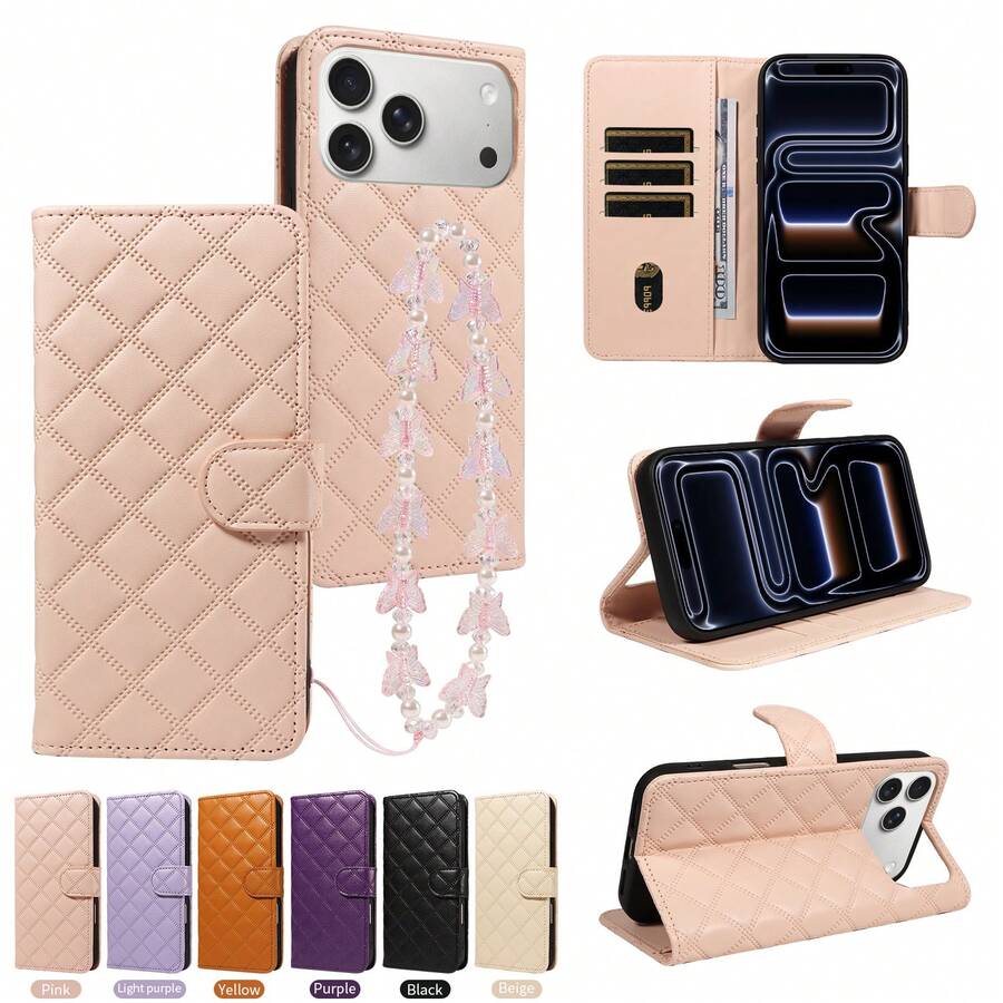 eaacaa 1pc PU Leather Flip Wallet Phone Case Compatible With Apple 18ProMax/18Pro/18/17e/17ProMax/16ProMax/16Pro/16Plus/15ProMax/15plus/13ProMax/13pro/14ProMax/14Pro/14plus/14/13/12/11/7/8/X/XS/XR Series And G06, Full Coverage Multi-Protection Phone Protective Cover With Multiple Card Slots And Coin Pocket, Anti-Drop Anti-Theft Wallet Function