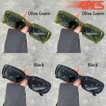 WSZ 4PCS Fashion Classic Square Unisex Glasses Suitable For Daily Deach Parties And Street Photography Simple Glasses Is A Wearable Item All Year Round - 4PCS6128 - View 10