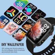 QAGSFLC [Jam Tangan Pintar] Jam tangan pintar layar sentuh definisi tinggi 1,83 inci, dilengkapi dengan baterai berkinerja tinggi 180mAh dan tali silikon, dengan lampu LED, cocok untuk pria dan wanita. Mendukung panggilan/menjawab nirkabel, penghitung langkah, berbagai mode olahraga luar ruangan, pengingat panggilan/olahraga, alarm, kontrol musik nirkabel, kontrol kamera, baterai isi ulang, fungsi nirkabel, cocok sebagai hadiah untuk teman, pasangan, orang tua, dan kolega. - MultiWarna - View 8