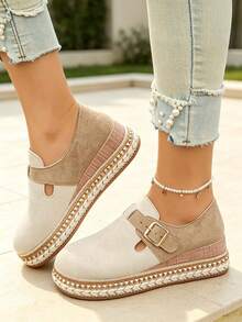 Beige Patchwork Khaki