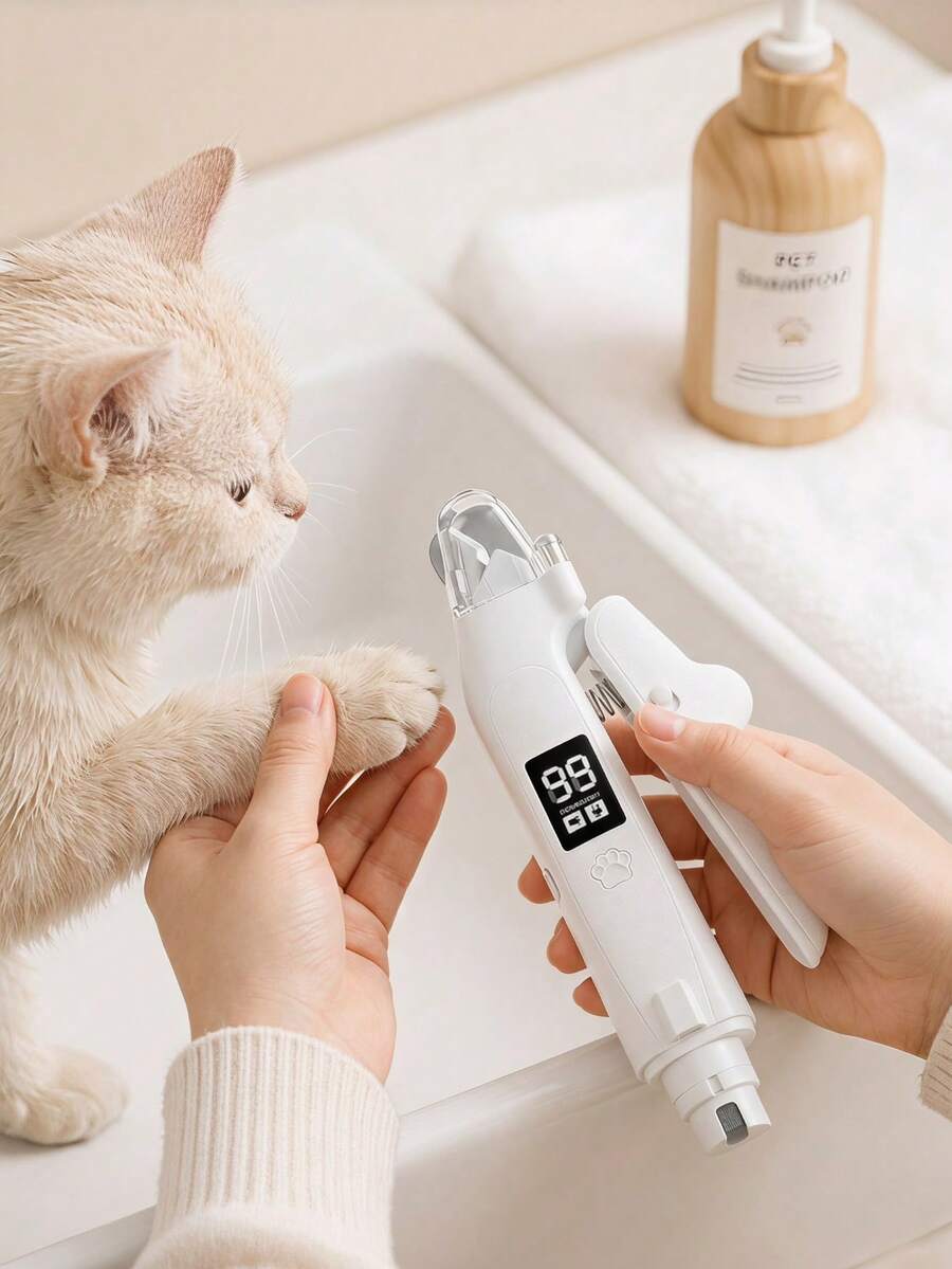 PETSIN Pemangkas Kuku Hewan Peliharaan 2-in-1, Pengikir Kuku Anjing Elektrik, 2 Lampu LED, Dapat Diisi Ulang USB, Cocok untuk Anjing dan Kucing Ukuran Besar dan Sedang, Solusi Pemangkasan Kuku, Pemangkas Isi Ulang USB, Pengikir Kuku Hewan Peliharaan, Hadiah yang Cocok untuk 150 Hari Raya di - warna-warni - View 1