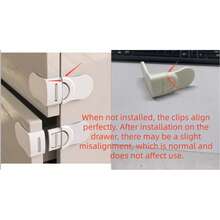 1/3/5pcs Drawer Lock, Upgraded Anti-Theft Cabinet Lock, Dual-Button Anti-Theft Corner Lock With Strong Adhesive, Suitable For Cabinets, Drawers, Refrigerators, Ovens, Bathrooms, Home Decor Gift - White - View 11