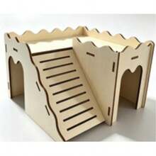 1pc Wooden Pet House, Habitat, Suitable For Play, Exercise, Interaction, Feeding, Hiding, Climbing, Fit For Guinea Pigs, Rabbits, Hedgehogs And Other Large Pets, Christmas, New Year Gift - multicolor - View 5