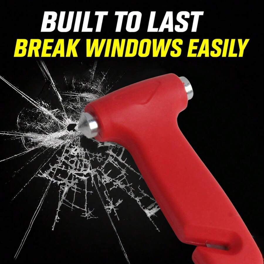 1/2/3pcs 2-In-1 Car Safety Hammer, Solid Metal Tip Window Breaker & Hidden Seatbelt Cutter, Emergency Escape Glass Breaking Rescue Tool For Vehicle RV Bus(Random Style Delivery) - Multiple Styles - View 1