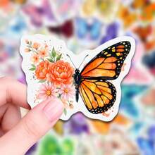 50Pcs Colorful Butterfly Graffiti Stickers, Cute Floral Butterfly Decals For Notebook, Skateboard And Water Bottle DIY Decoration - 50 PCS - View 6