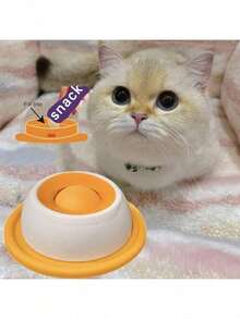 Pet Licking Mat Yogurt Licking Bowl Slow Feeder Bowl, Suitable For Cats And Dogs - Blue And White Interactive Snack Bowl, Promotes Dental Health And Mental Stimulation, Durable Plastic Material, Pet Licking Mat, Pet Snack Time, Fun Pet Design, Smooth Surface - 500ml - View 9