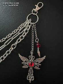 1pc Gothic Cross Pant Chain Red Eye Waist Chain Men's Women's Party Outfit Accessory Gift Jewelry - Multicolor - View 3