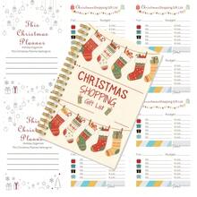 Shopping List Record 1pc Fun Colorful Socks Ornament, Christmas Shopping List Notebook, Gift Budget Planner, Expense Control Manual, Christmas Planning Pages, Workplace Christmas Gift, Personal Holiday Planner, Gold Spiral Binding, Smooth - Notebook - View 4
