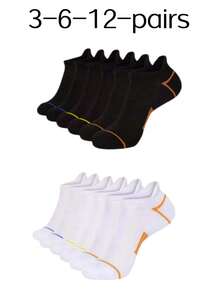 3/6/12 Pair And Women Running Sports Socks Fashion Casual All-Match Comfortable Socks - Black and White - View 5