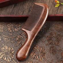 1pc Natural Wood Fine-Tooth Comb, Anti-Static, Reduces Hair Loss, Portable Design, Specially For Women With Long Hair - Multicolor - View 6