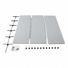 3-Panel Portable Office Divider For Room Partition Room Divider Sound-Repellent Privacy Panel With Wheels - Light Grey - View 2