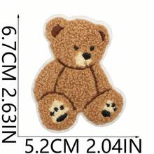 6pcs Cartoon Cute Bear Embroidered Patch Applique Decor Apple Bear Computer Embroidery Label Scarf Brown Bear Patch Suitable For Clothes, Hats, Bags, Jeans, Shirts, ZLY Decorative Patch - Multicolor - View 10