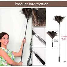 1pc Artificial Brown Duster, Artificial Duster, Dusting Brush, Suitable For Car Cleaning, Home Sofa Dusting, Furniture Dusting - Brown - View 3