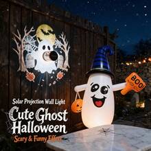 Lampu Dinding Proyeksi Luar Ruangan Bertema Hantu Putih Bertenaga Surya, Pencahayaan Dekoratif Halloween yang Meningkatkan Suasana. Bodi lampu yang kompak dan indah memproyeksikan Hantu Putih yang lucu, Pohon Layu, Batu Nisan, Bulan Purnama, Kelelawar, Jaring Laba-laba, dan elemen visual Halloween klasik lainnya, gambar proyeksi yang jernih dan hidup, dengan mudah menciptakan suasana liburan. Dilengkapi dengan Panel Surya Efisiensi Tinggi - Lampu dinding proyeksi hantu putih salju Halloween multiwarna versi Q - View 11