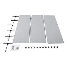SENDERPICK 3-Panel Portable Office Divider For Room Partition Room Divider Sound-Repellent Privacy Panel With Wheels - Light Grey - View 2