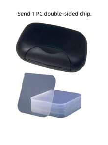 1pc Waterproof Portable Sealed Plastic Soap Box, White - Black - View 14