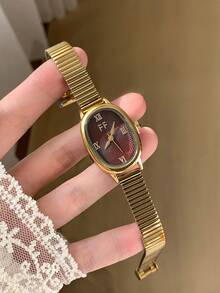 1件金色石英手錶，適合日常佩戴，生日禮物、聖誕禮物 - 金色 - 查看 3